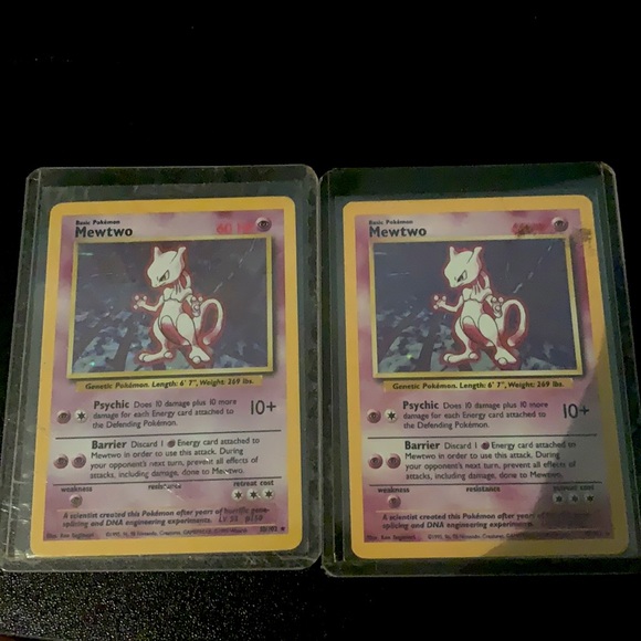 pokemon card mewtwo 10 102 - Base Set - (Shadowless) Pokemon - Mewtwo (10/102) -